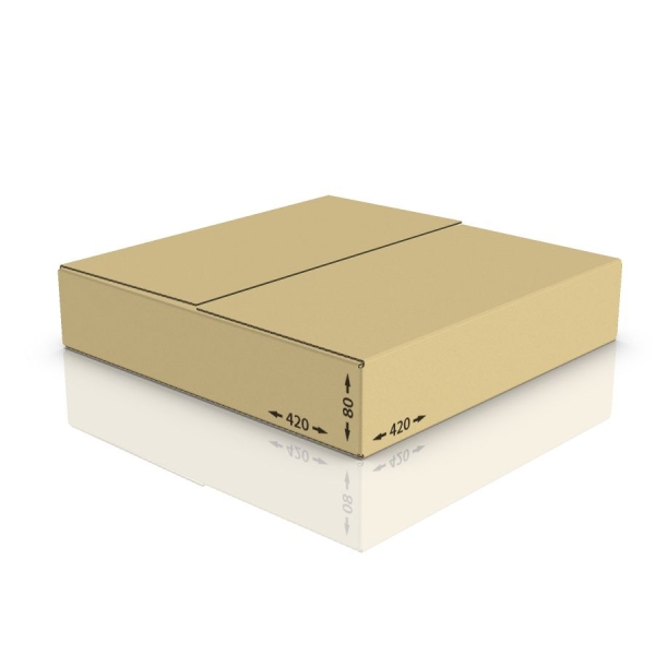 Картонная коробка 420*420*80 мм, Т-23 бур. Картонная коробка 420*420*80 мм, Т-23 бур.