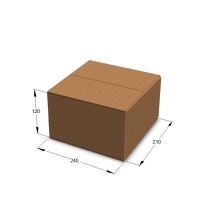 Картонная коробка 240*210*120 мм Т-23 бур с печатью по 2м сторонам