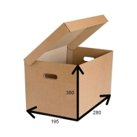 Картонная коробка 280*195*380 мм Т-23 бур. с ручками