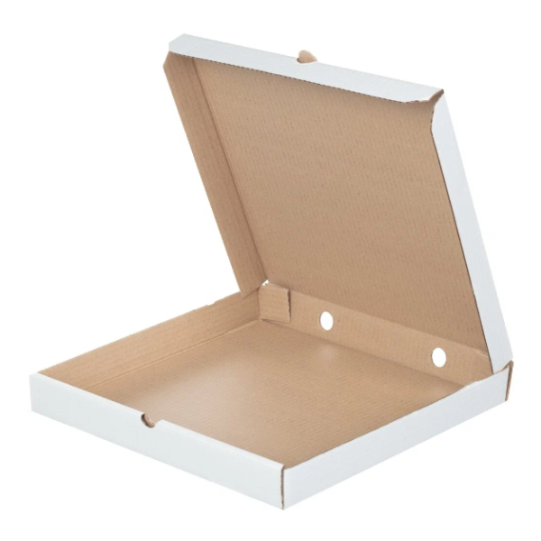 Коробка для пиццы 32,4*32,4*4 см (белая) из микрогофрокартона 